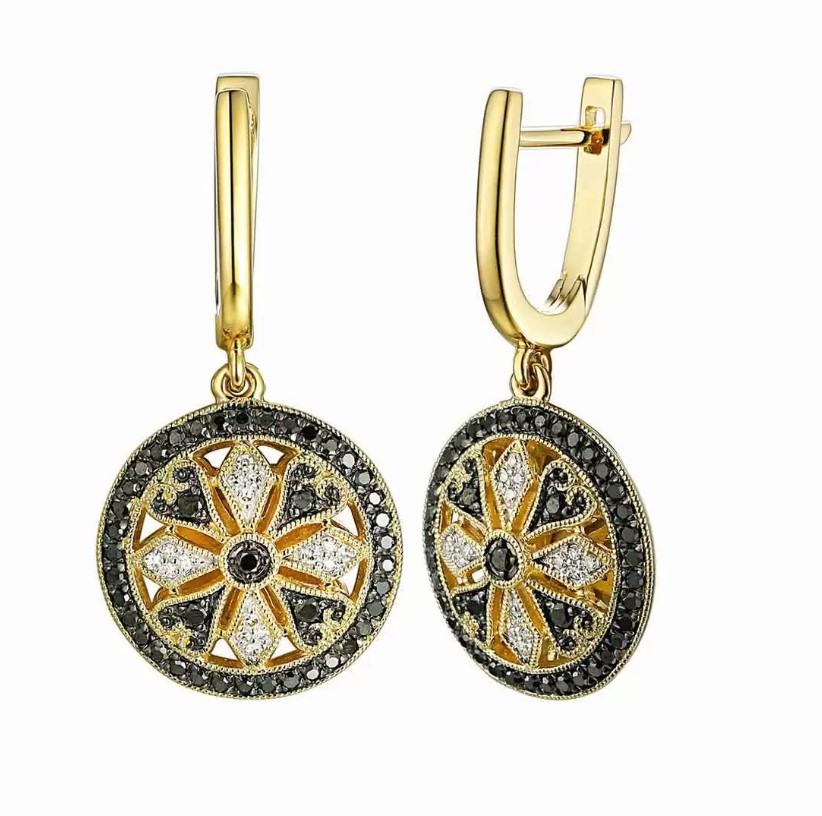 Náušnice zlaté Au 585 s diamanty E85717Y