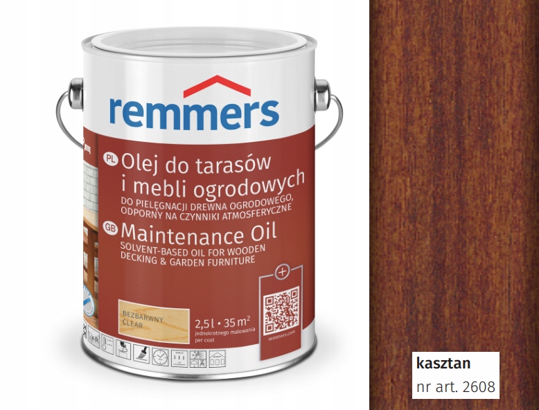 Pflege-Olej do tarasów i mebli ogrodowych Remmers 5 l Kasztan