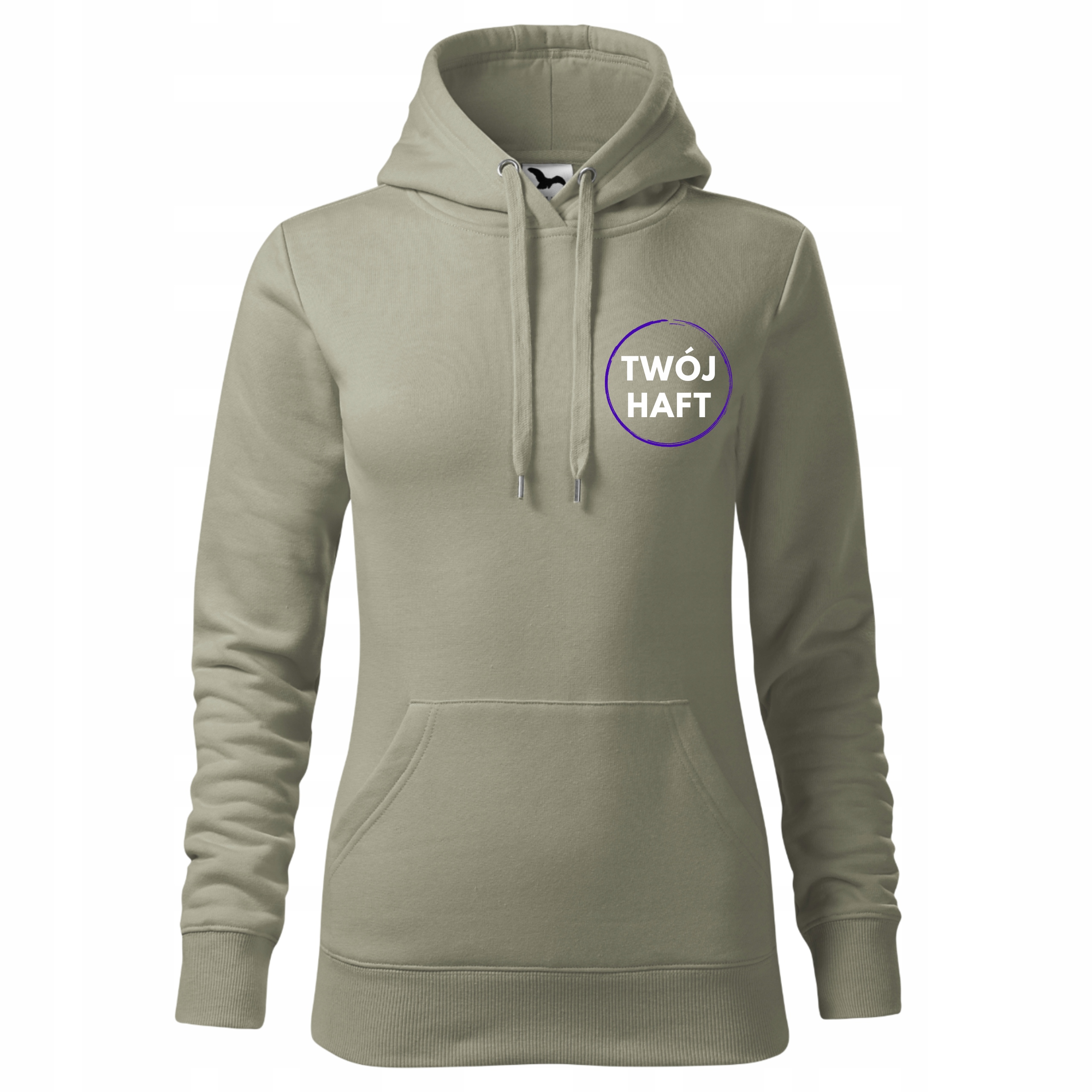 Dámská Mikina S Kapucí S Potiskem a výšivkou firemního loga, světle khaki, XL