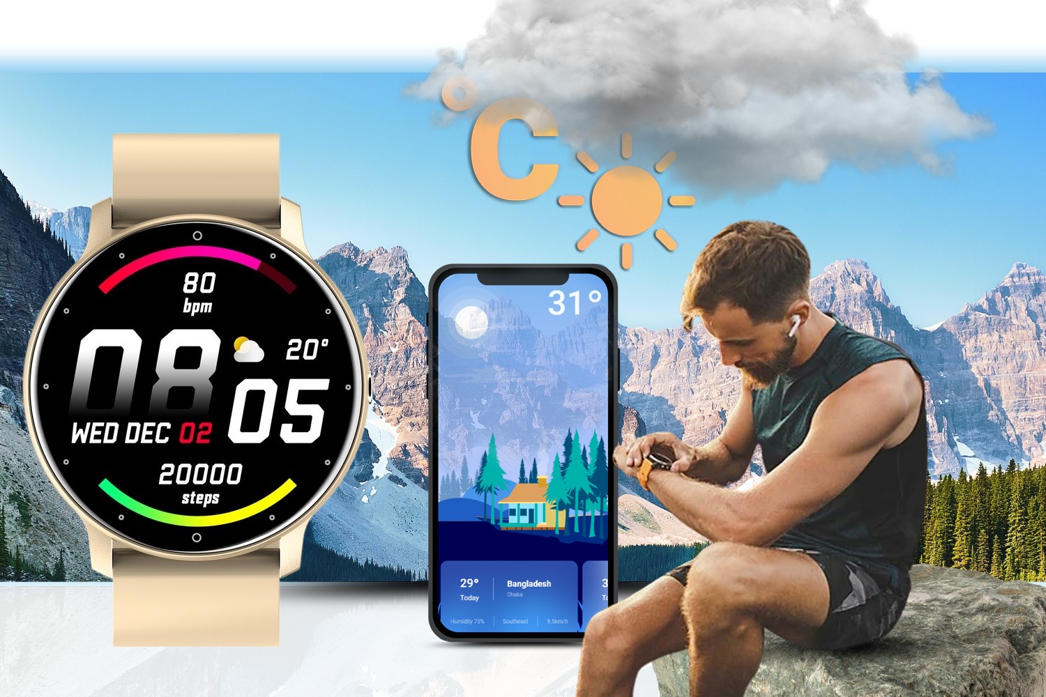 SMARTWATCH DAMSKI RUBICON MENU PL CIŚNIENIE SMS Złącza brak