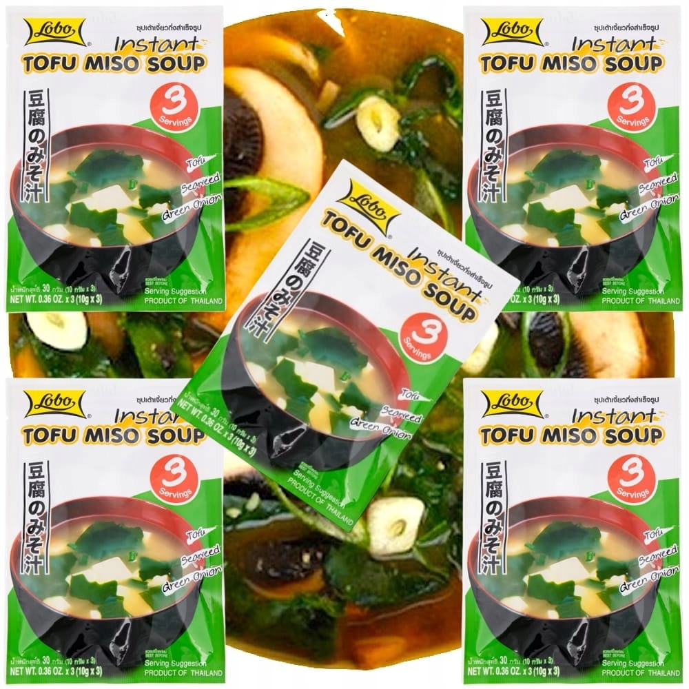 Levně 5 x Instantní polévka Miso Tofu Hotová směs koření pro miso Sáček 30 g
