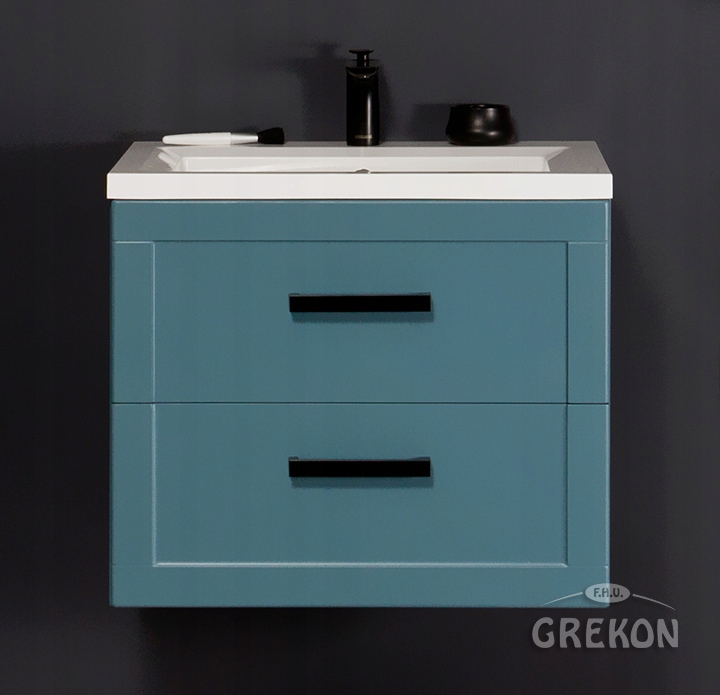 MEIVA meble łazienk niebieska szafka + umywalka 60 Marka Gante