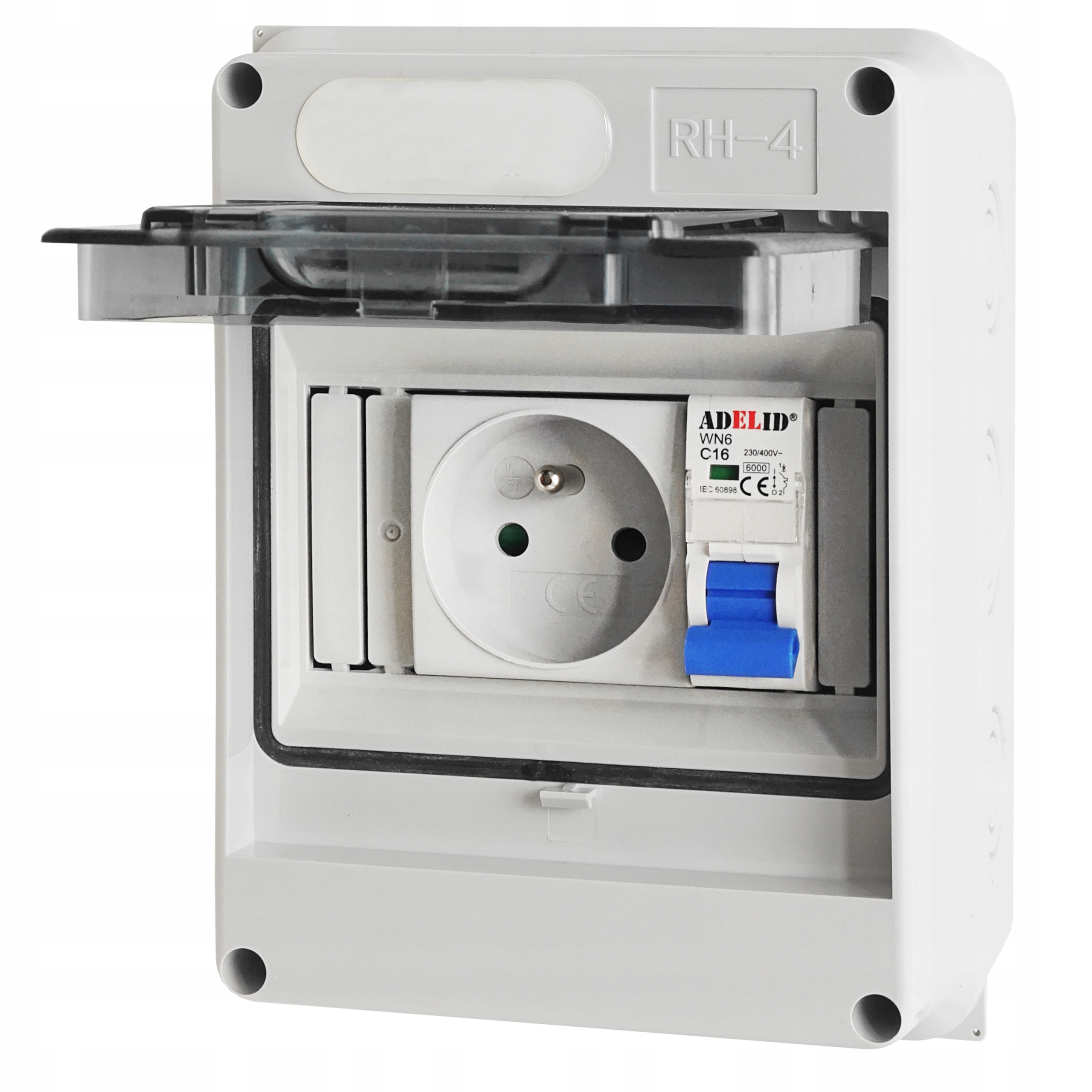 Rozdzielnica Skrzynka Wyposażona Zabezpieczona Gniazdo Wyłącznik C 16A IP65