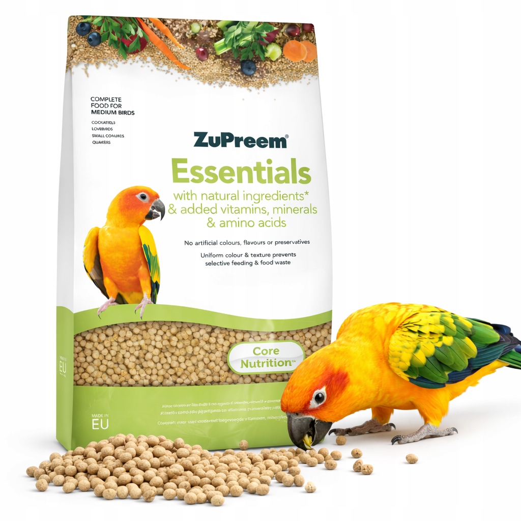 ZuPreem Essentials M 1 kg – granule pro malé a střední papoušky