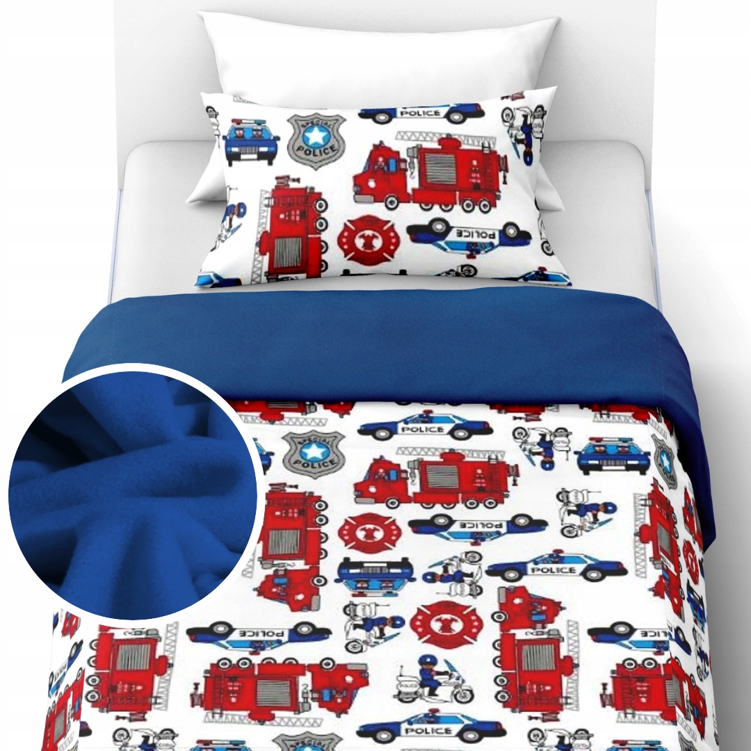 Izolované Povlečení 140x200+1x70x80 Fleece Bavlna Teplý zimní Hasič hrad