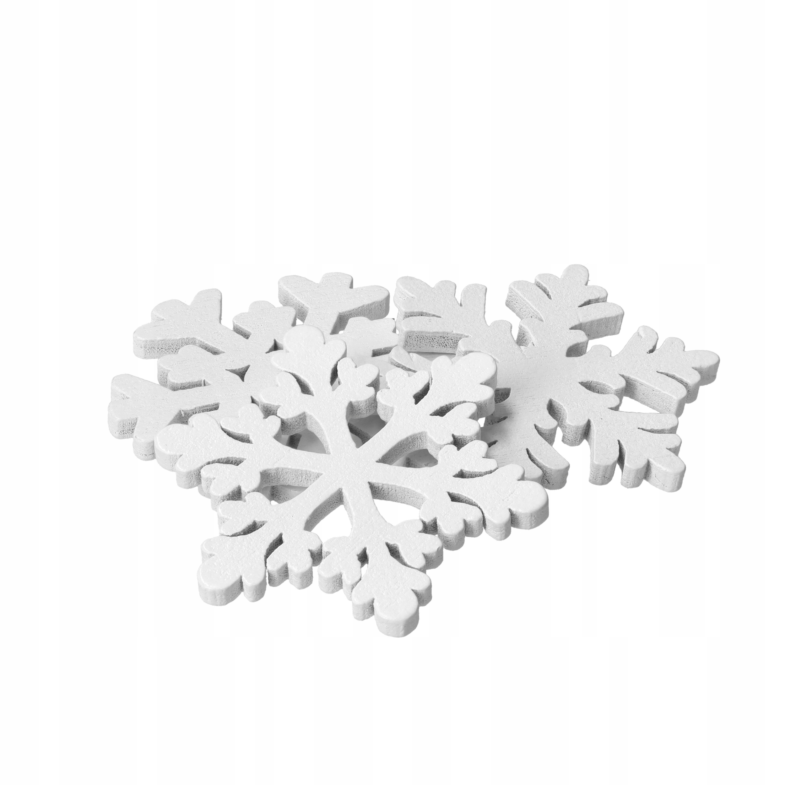 ZESTAW DREWNIANYCH ŚNIEŻYNEK DEKORACJA ŚWIĄTECZNA NA CHOINKĘ 3,5CM 52SZT EAN (GTIN) 5907068860919