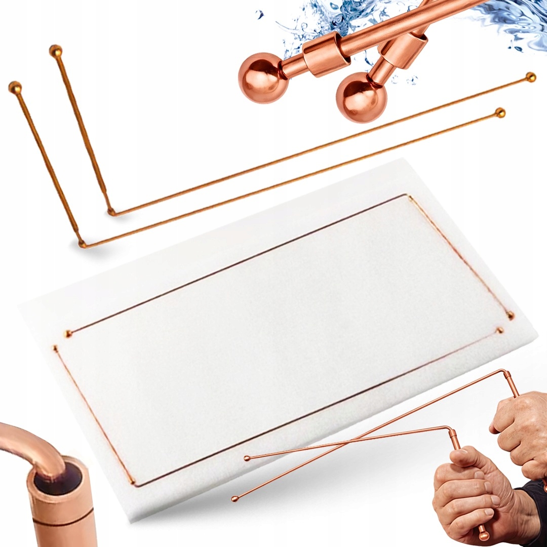 Miedziane Różdżki Radiestezyjne Zestaw 2 Szt Profesjonalne Do Szukania Wody