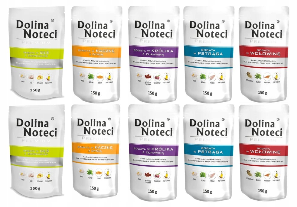Dolina Noteci Premium MIX smaków 10 x 150g mokra karma dla psa