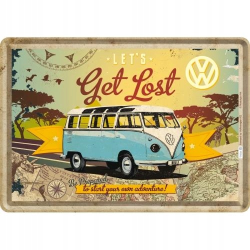 

Metalowy Plakat Pocztówka 14x10cm Vw Bulli Klasyk
