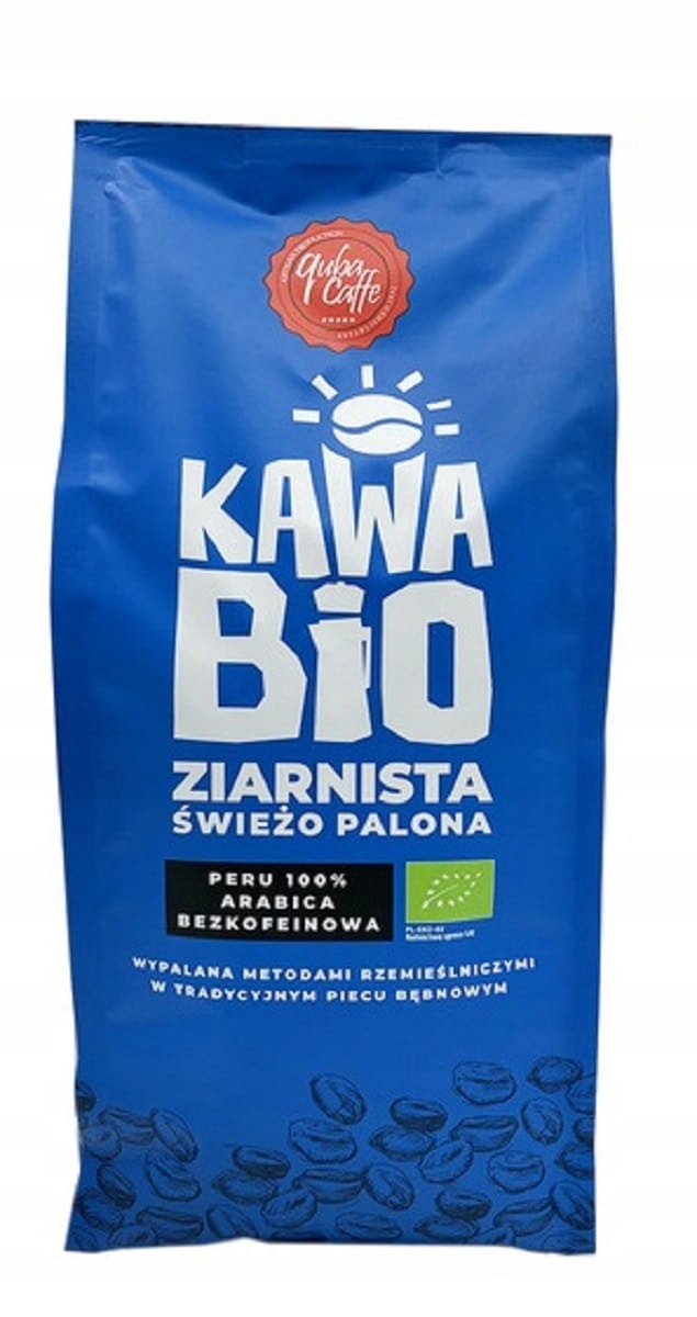 Káva Zrnková Bezkofeinová Arabica 100 % Peru Bio 1 kg Quba Caffe