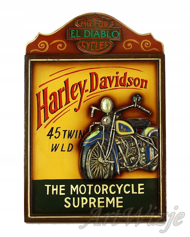 Harley Davidson 45 Twin дерев'яна Вивіска для гаража