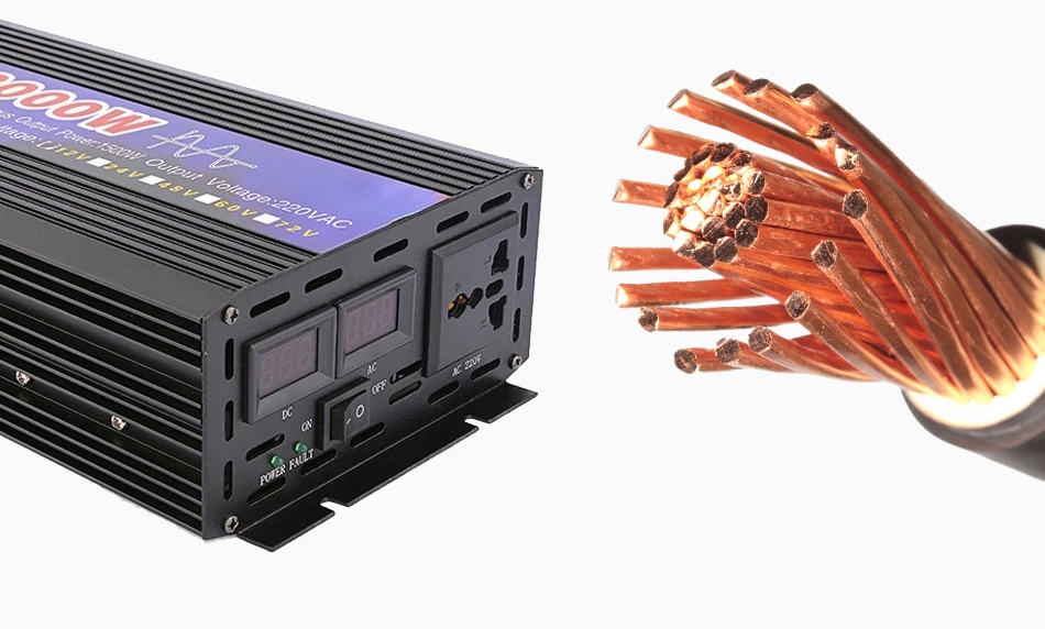 PRZETWORNICA PRĄDU NAPIĘCIA SINUS!! 24V 230V 4000W Moc użytkowa 2500 W