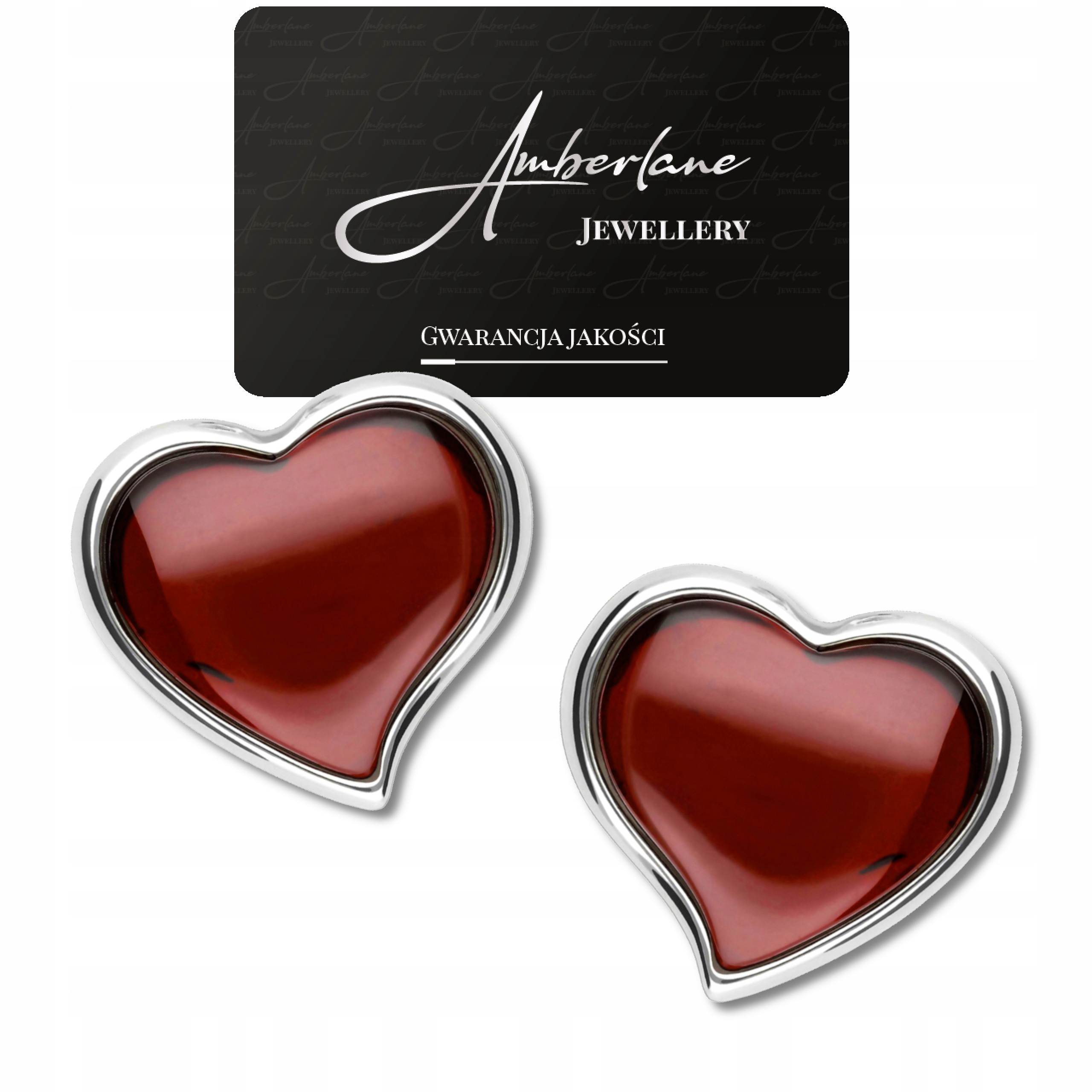 Stříbrné Náušnice Srdce stříbro 925 s Jantarem – elegantní šperk Pro Ni