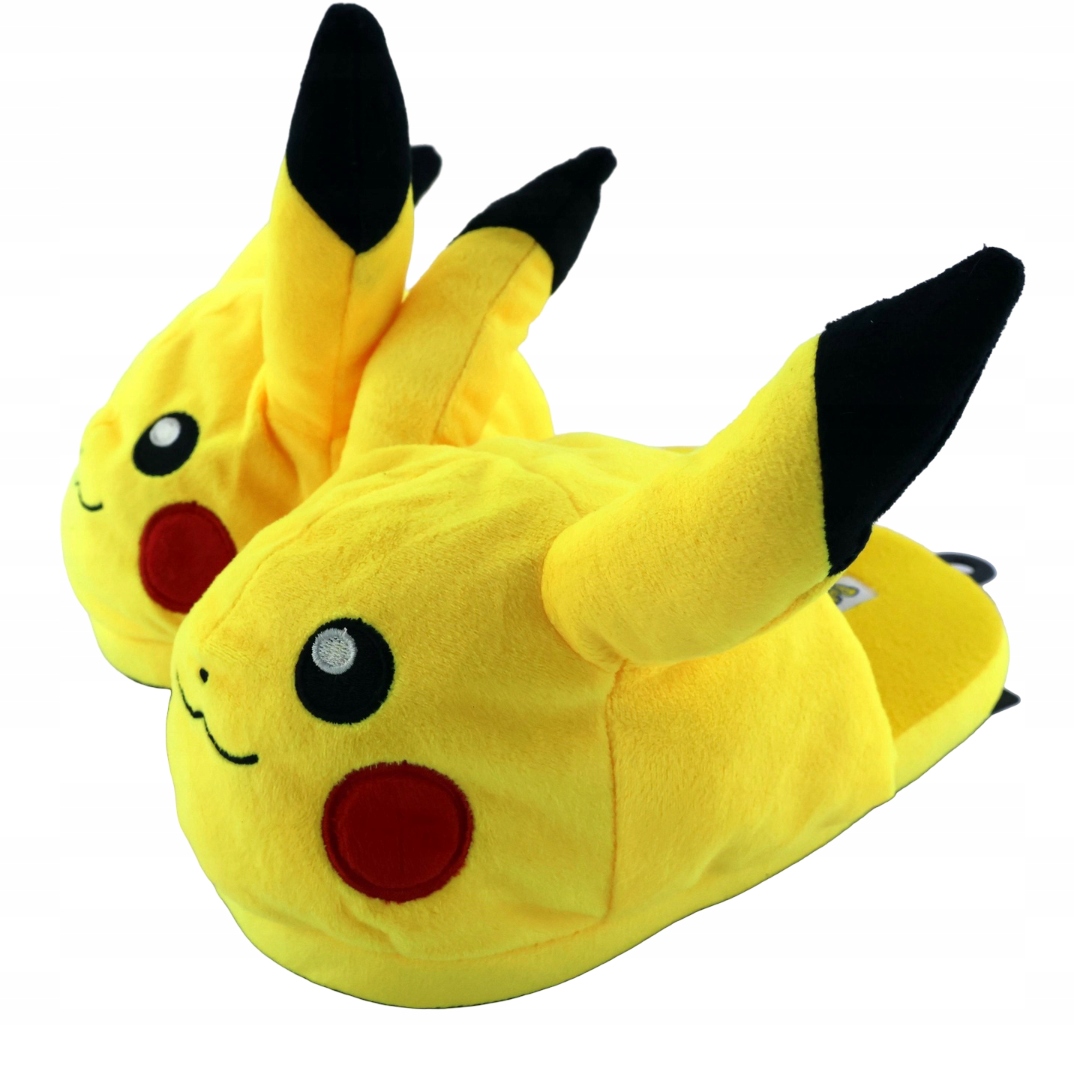 Pantofle pro mládež teplé pantofle Pokémon 3D Pikachu Gra vel. 39,5 Žlutá výšivka
