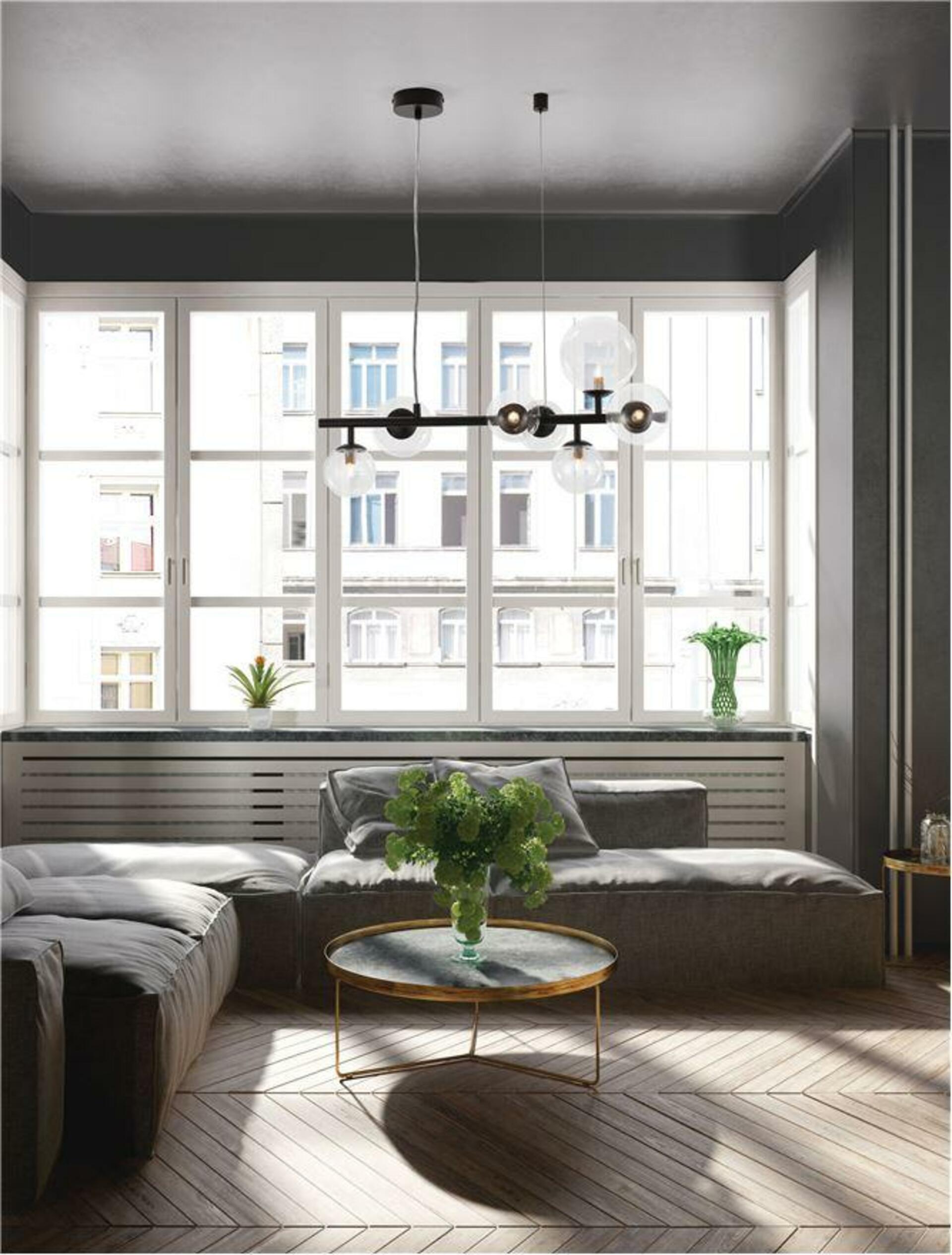 Nova Luce závesné svietidlo Odillia matný čierny kov a sklo G9 7x6W 230V IP20