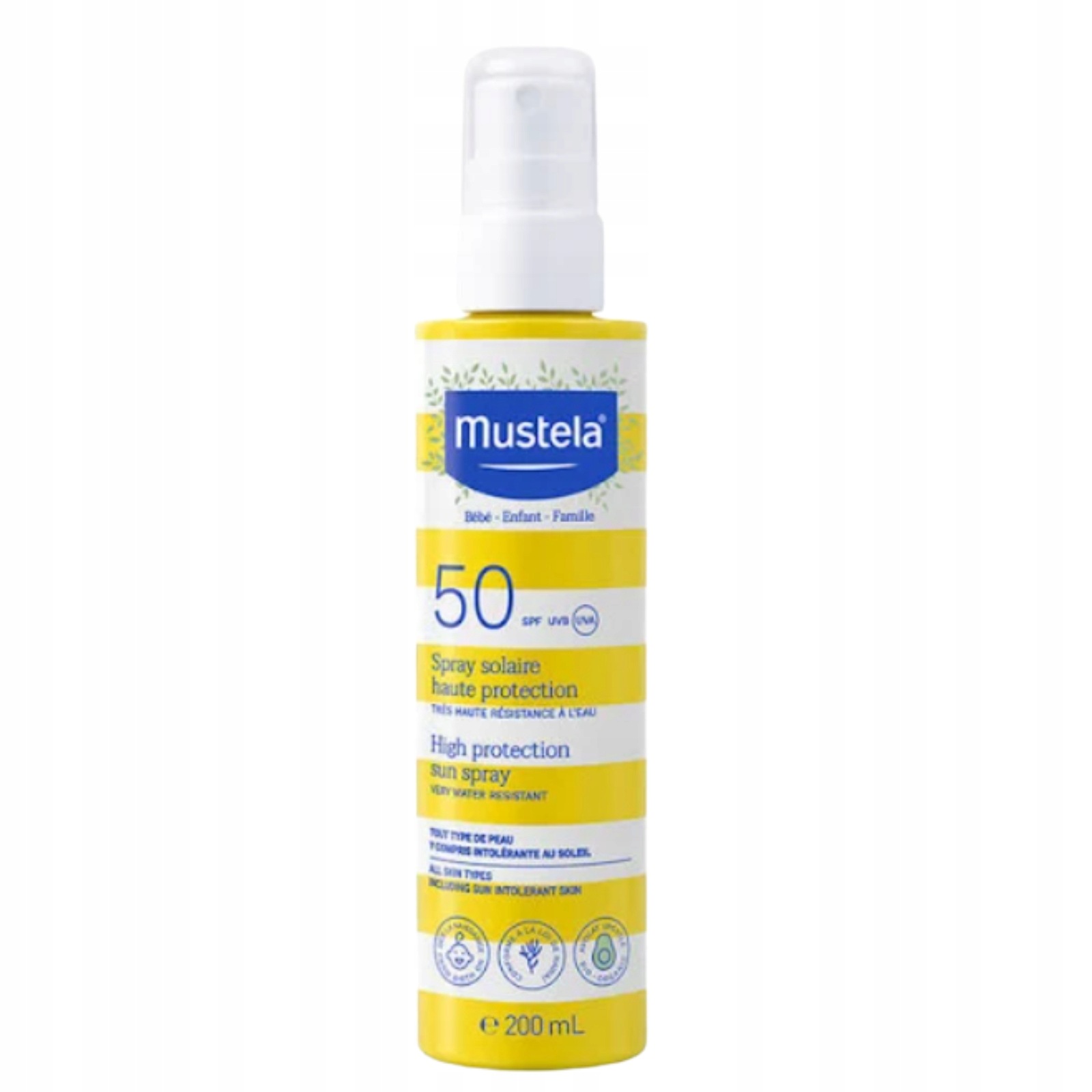 Mustela Solaire Famillie Sun Spray spray przeciwsłoneczny SPF50+ 200ml
