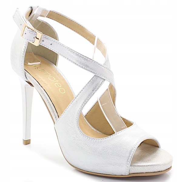 Sandály na podpatku Tymoteo Latino Stříbrné 40