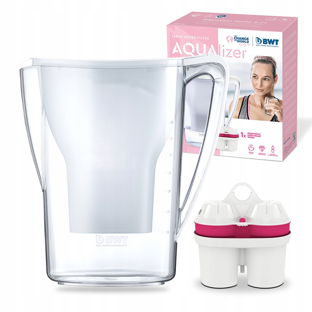 Dzbanek Filtrujący Wodę Bwt Aqualizer Home z Wkładem Mg2+ Manual 2,7L Biały