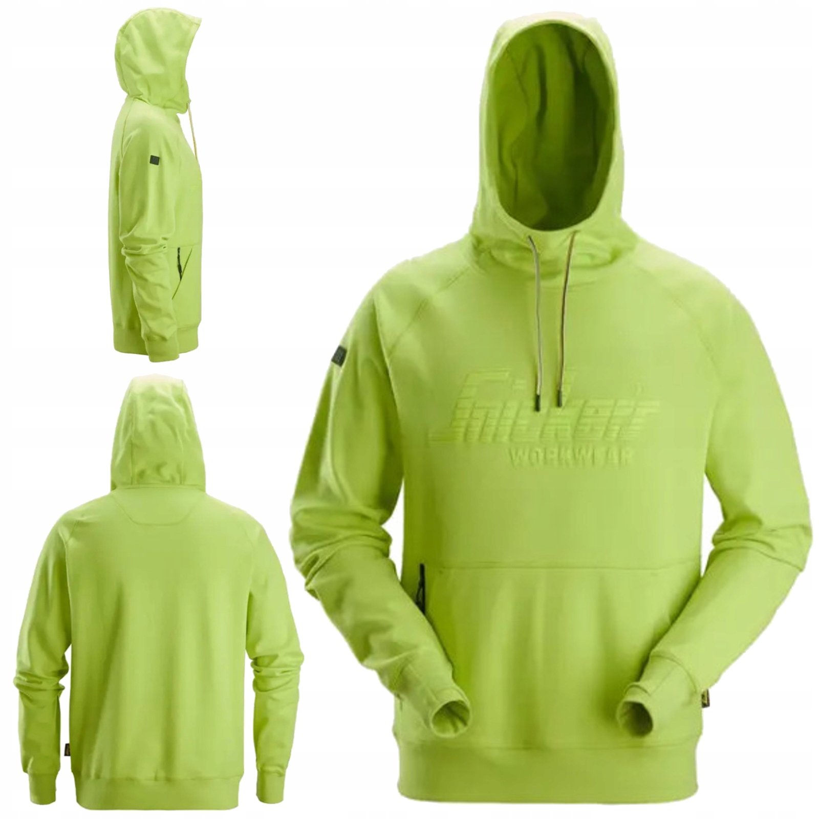 Bardzo Ciepła Bluza z Kapturem Snickers Workwear 2894 Lime roz.XL Logo 3D