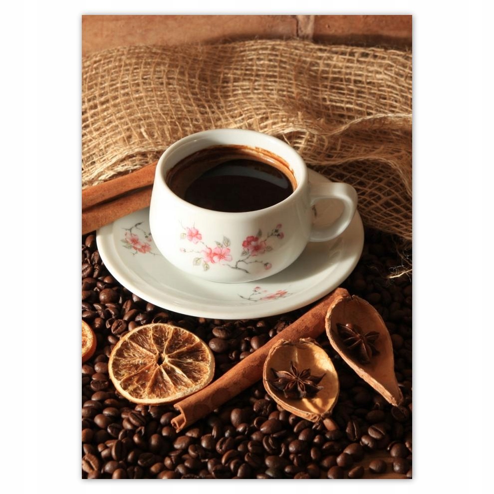 

Naklejki 50x70 Kawa i suszone pomarańcze