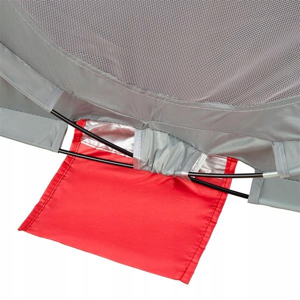 CZERWONO-SZARY NAMIOT PLAŻOWY SAMOROZKŁADAJĄCY WYPOCZYNKOWY PODŁOGA NILS Kolor dominujący pomarańcze i czerwienie