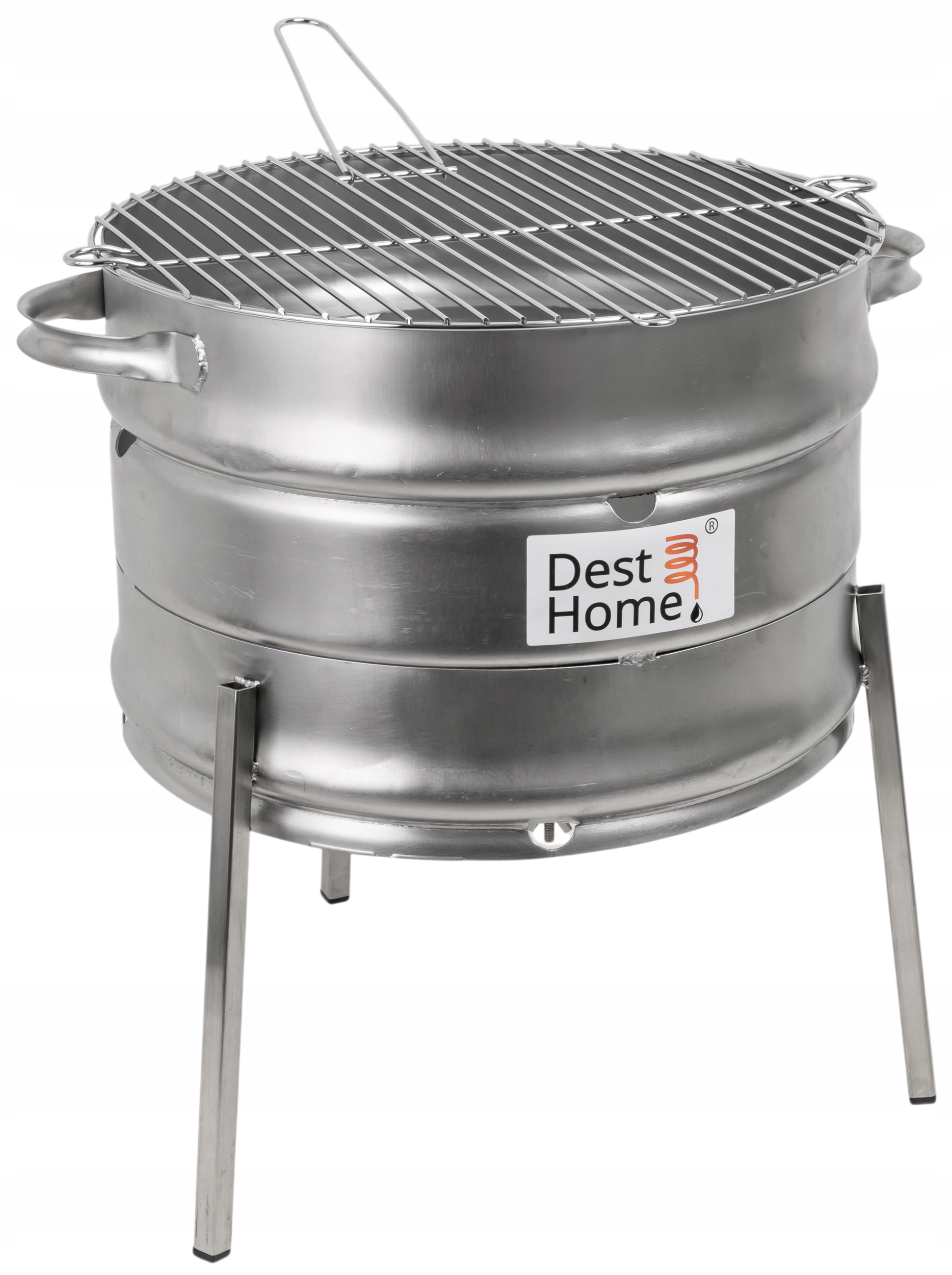 Uhlíkový Gril 2v1 Ohniště Nerezová Ocel Pevná Trvanlivá Zahrada Dřevo