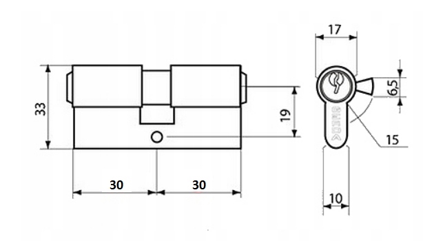 GERDA WKŁADKA DRZWIOWA WK E1 30/30 MOSIĄDZ SOLIDNA Marka Gerda