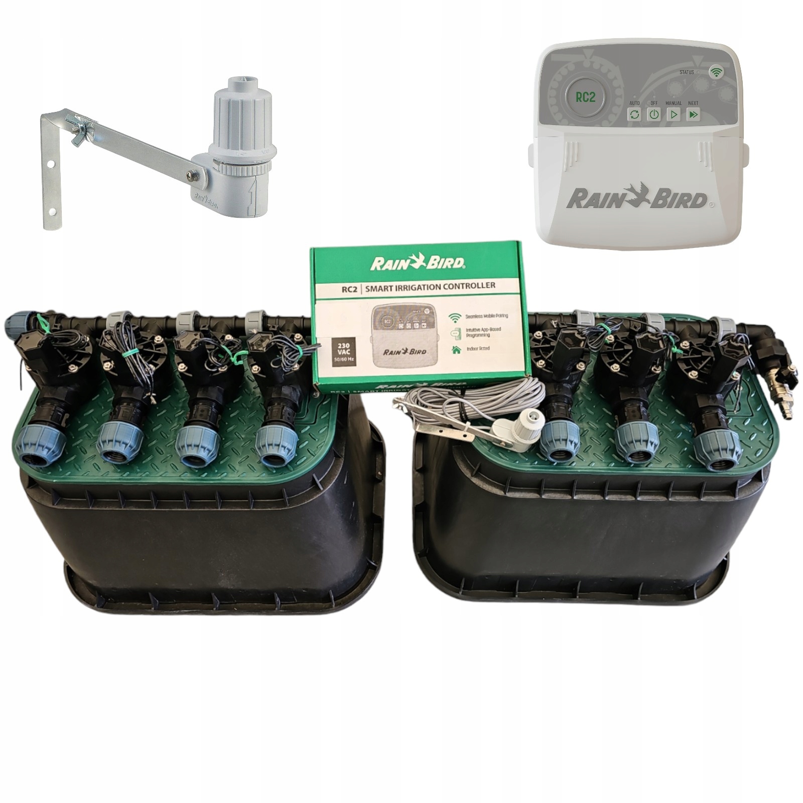 Zestaw Rain Bird Hv 7 sekcji Kompresor RainBird RC2 z WiFi Czujnik Pe 32