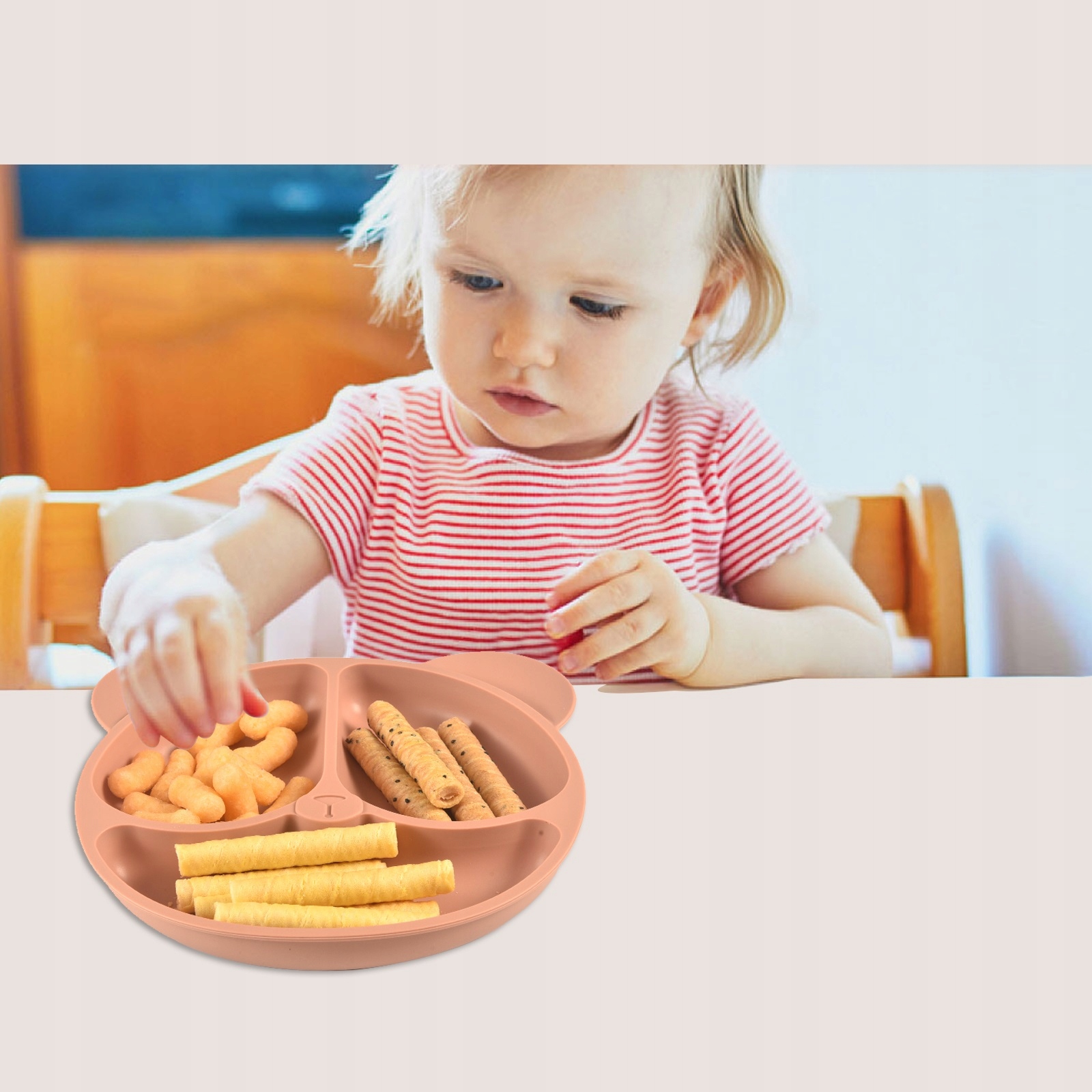 TALERZ TALERZYK SILIKONOWY Z MOCNĄ PRZYSSAWKĄ MIŚ PUDROWY RÓŻ DLA DZIECI Rodzaj talerzyk