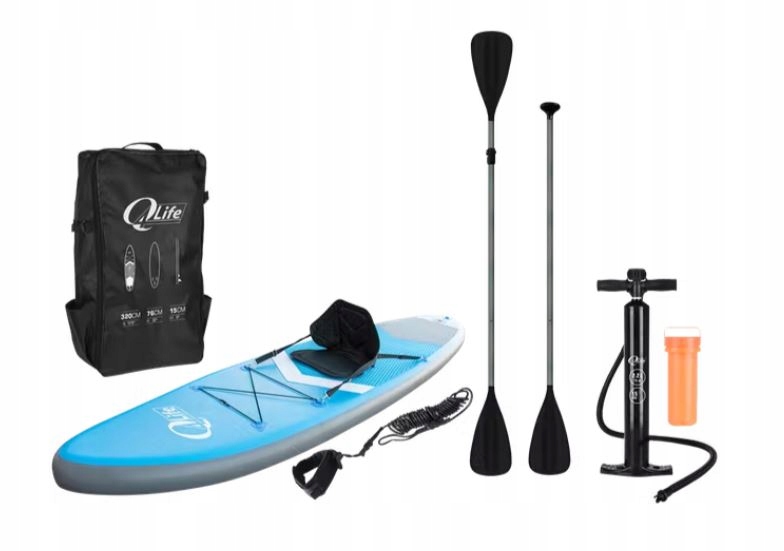 Deska dmuchana 320 x 76 x 15 cm zestaw SUP Q4Life