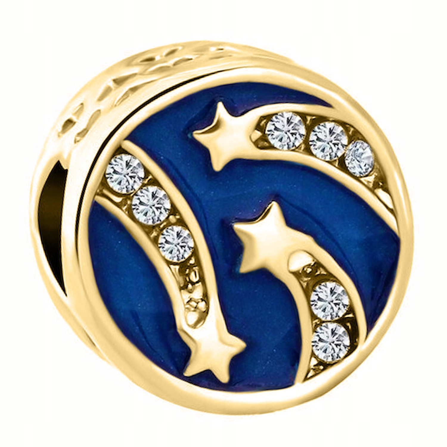 Zlatý Charms Hvězdy Stars Vesmír Zirkony Hvězdičky Smalt Stříbro 925