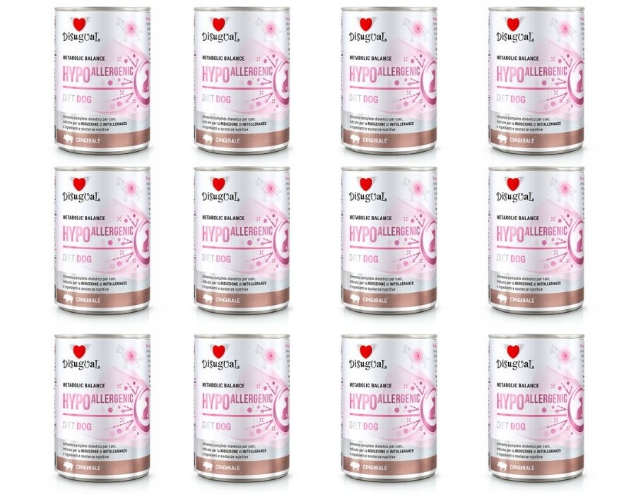 Levně Disugual Krmivo Psi Vlhká veterinární dieta Hypoalergenní divočák 12 x 400 g