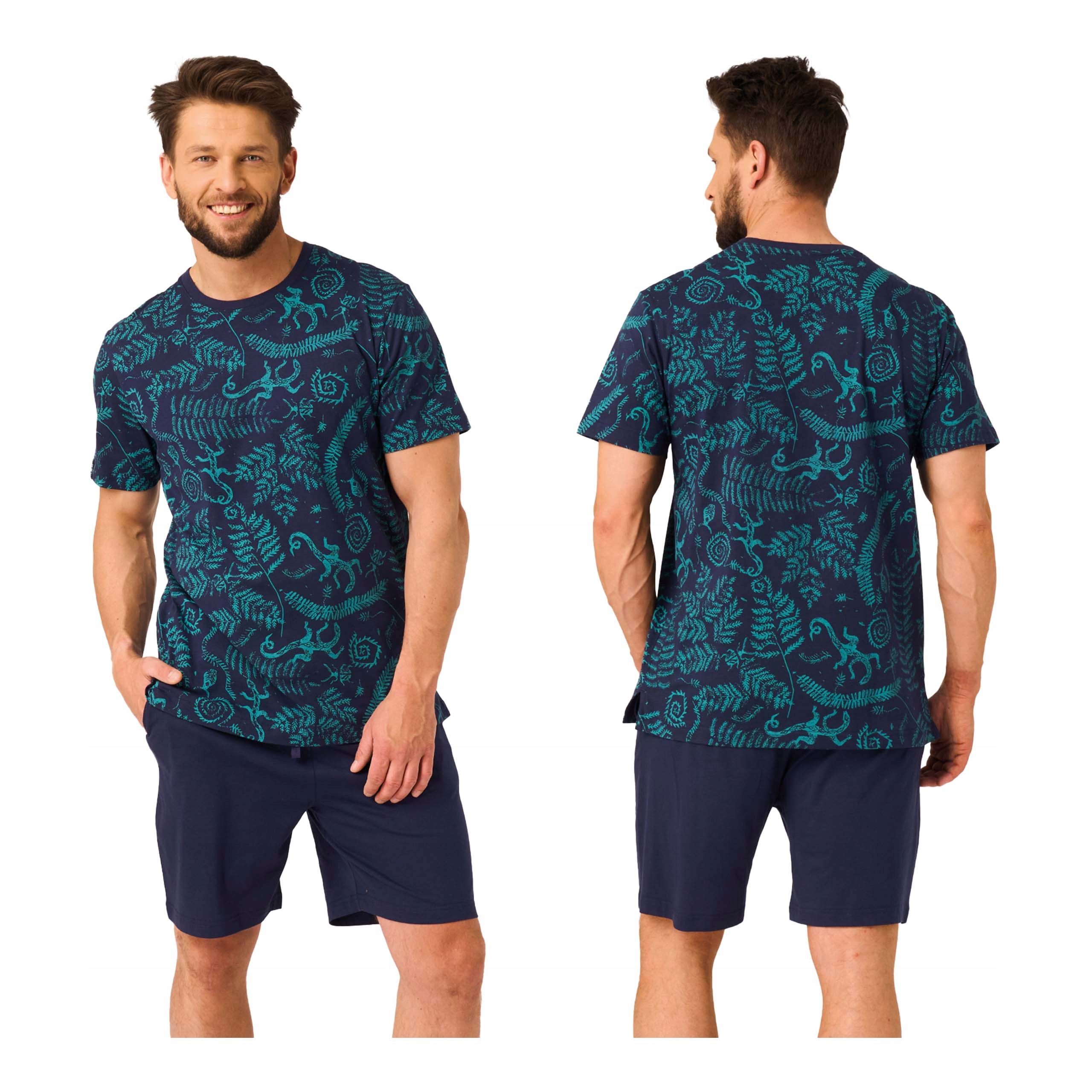 Pánské bavlněné pyžamo XL dvoudílné Key pohodlné na léto 100 bavlna