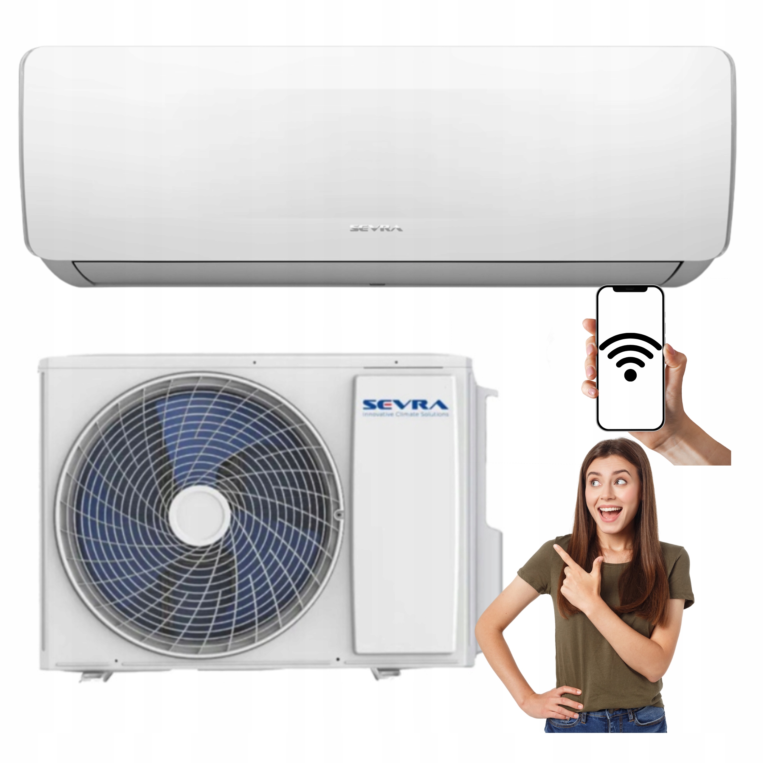 Nástenný klimatizátor Sevra Freedom 3,5 kW 40 m2 WiFi Výkonná Domáca Súprava