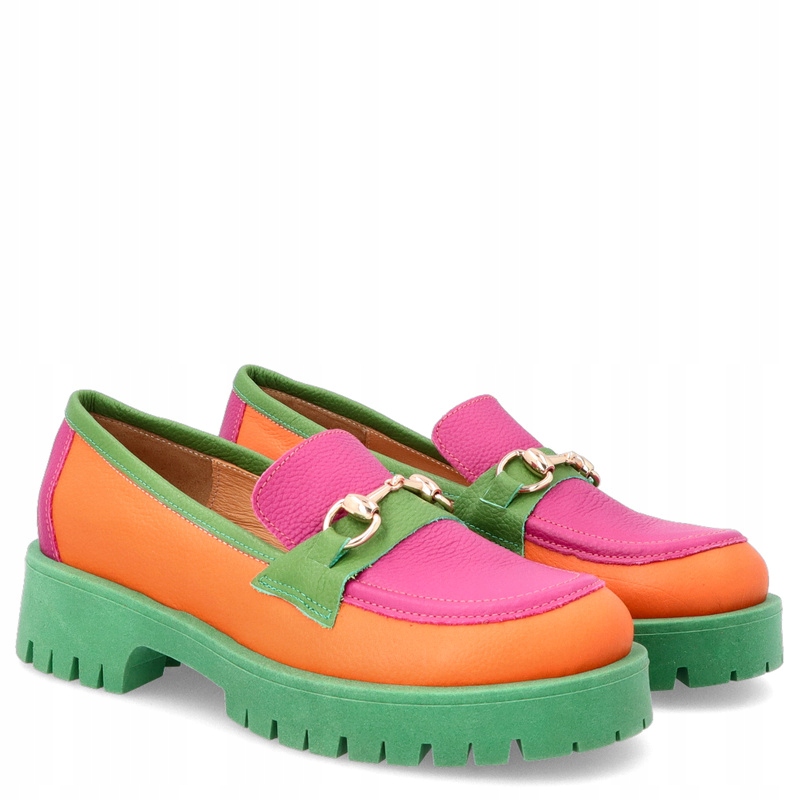 Kolorowe mokasyny ze skóry - TYMOTEO A1003 KOLOROWE 40 Rozmiar 40