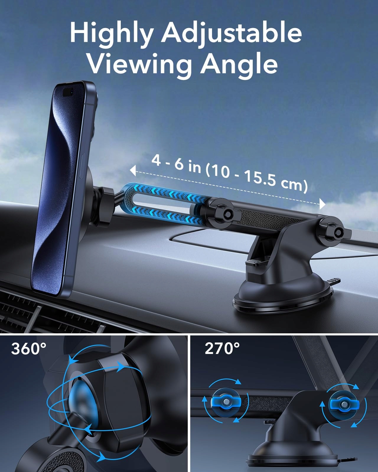ESR Uchwyt Samochodowy Magnetyczny Do iPhone Android — miniatura 6