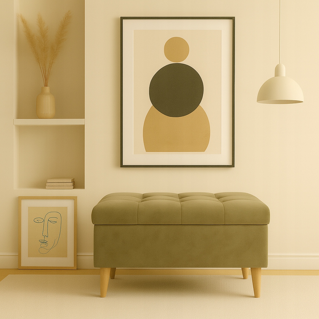 Pufa s úložným priestorom, otvárateľná taburetka, podnožka, čalúnená lavička, prešívaná