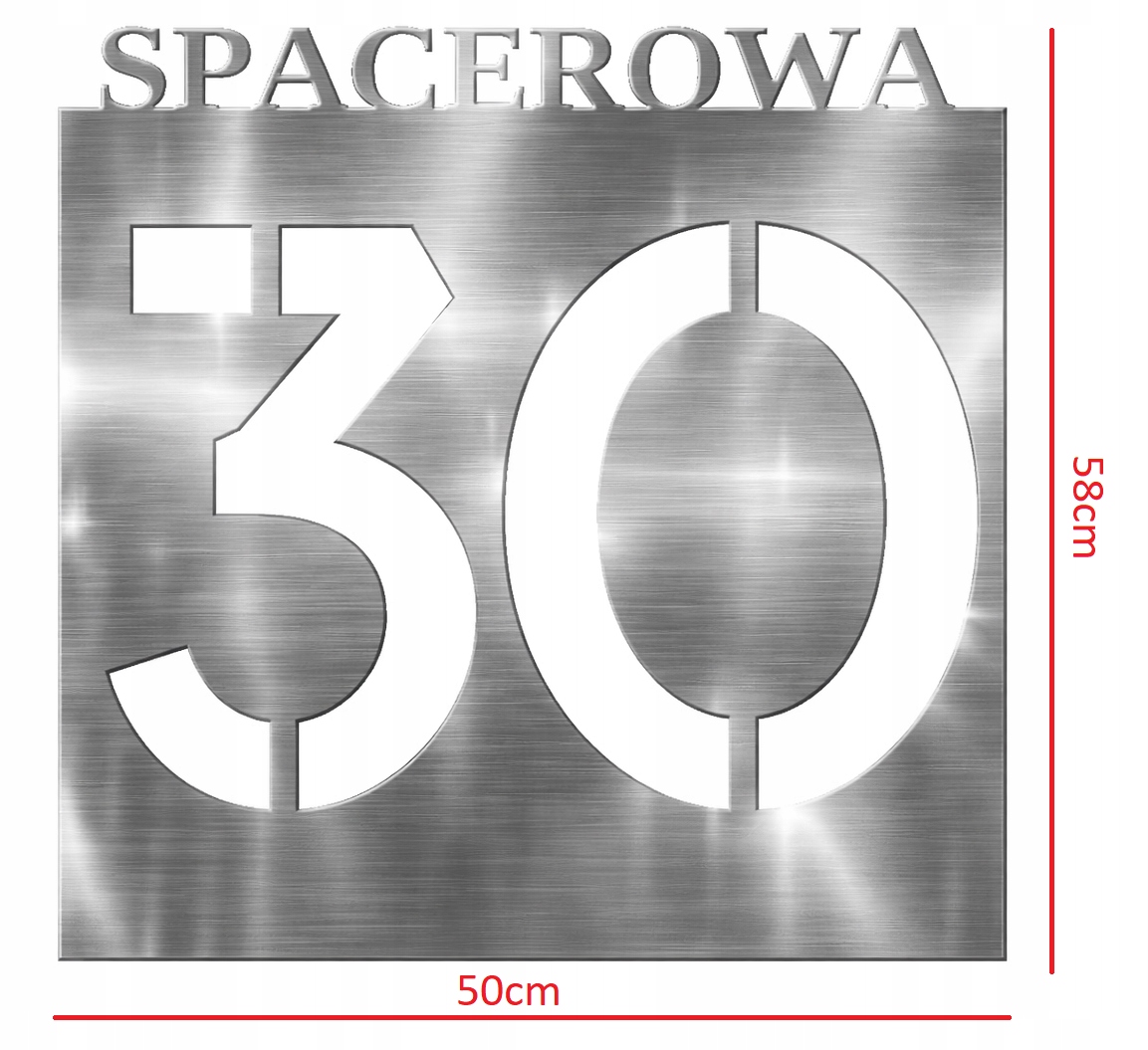 Adresní tabulka číslice nerezová ocel 50x58 cm číslo domu ulice Cnc laser