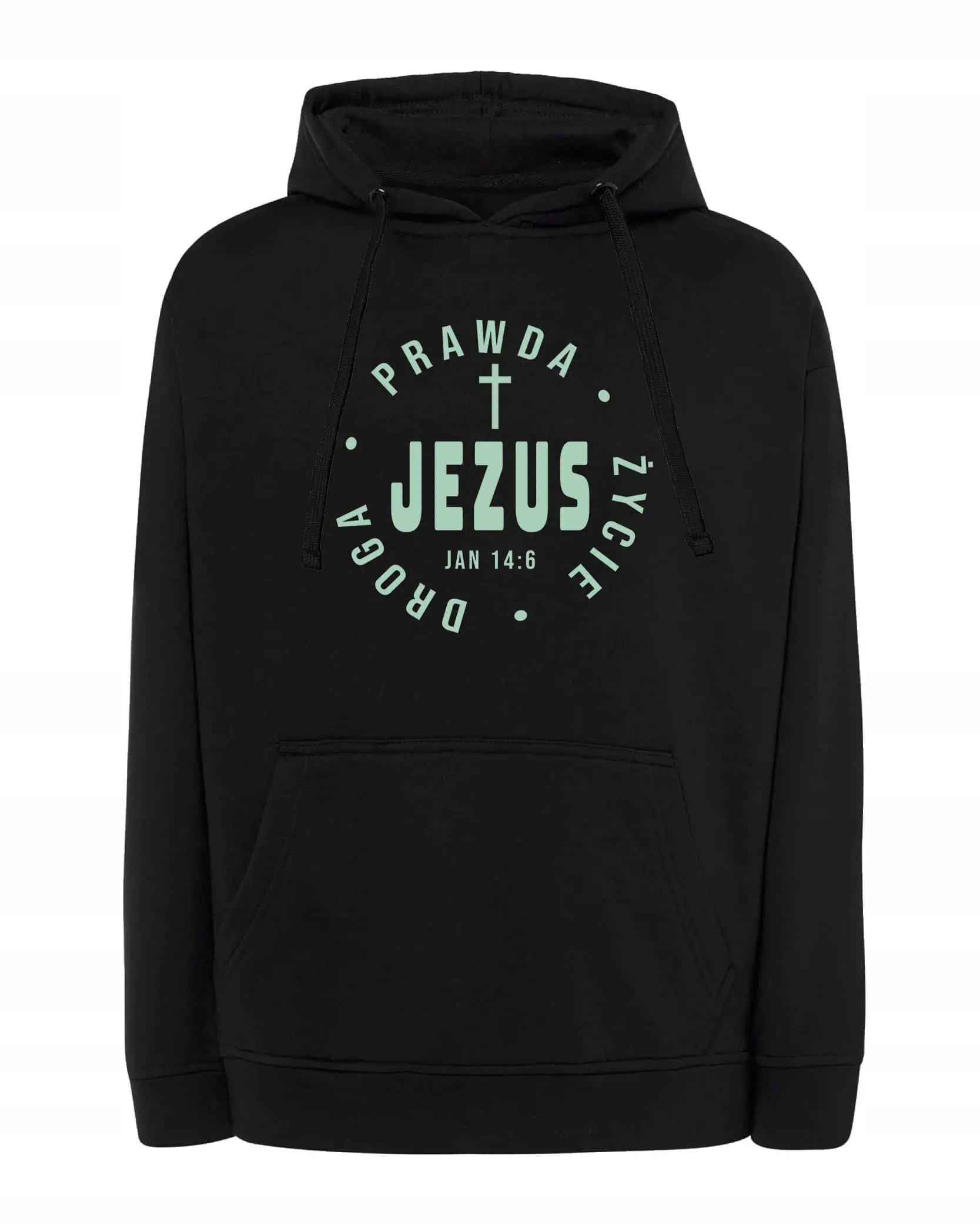 Mikina s kapucí Ježíš Pravda Život Cesta Jan 14:6 Černá L