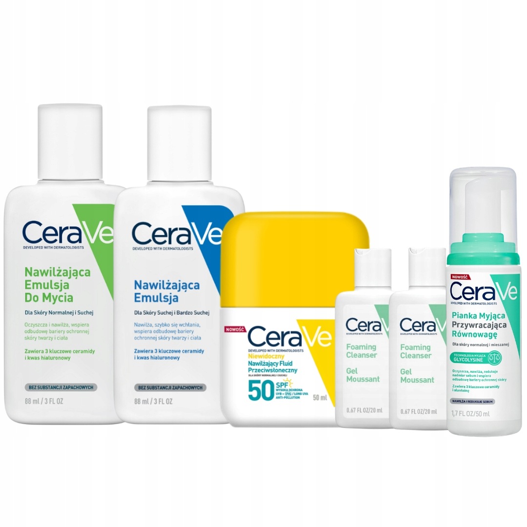 CeraVe Travel Size Nawilżająca Emulsja Emulsja do mycia Fluid SPF50+