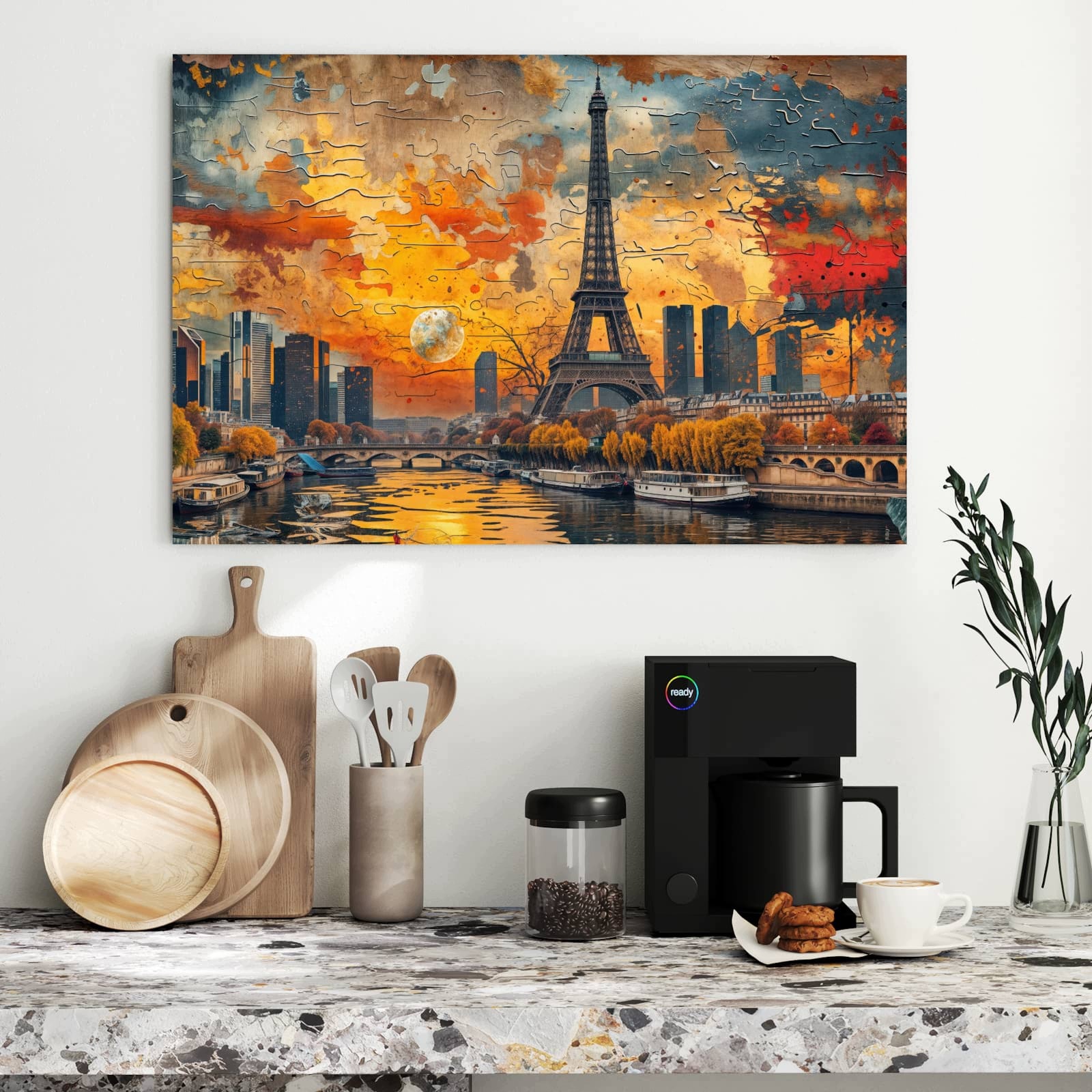 Magnetická tabule Wieža Eiffla Panorama města 90 × 60 cm