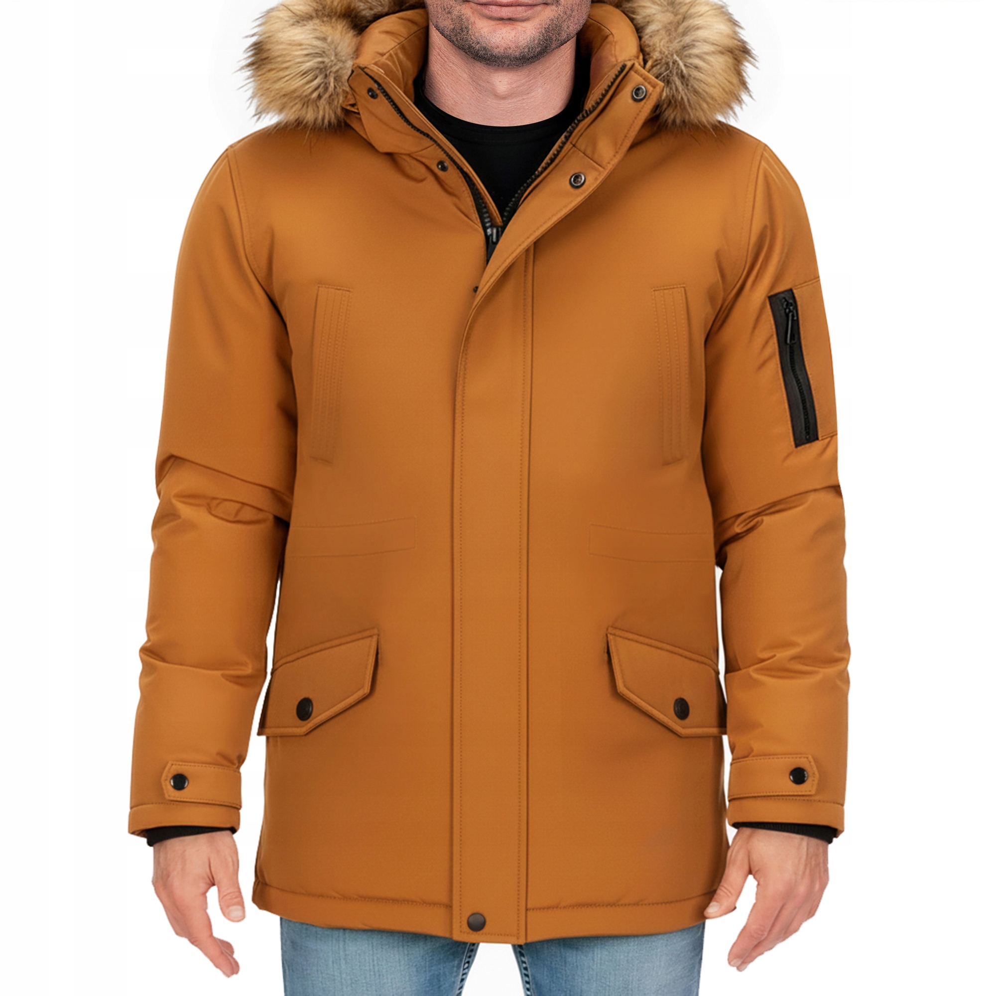 TM2334 vel. XXL Pánská Teplá Zimní Bunda Bunda Dlouhá Parka