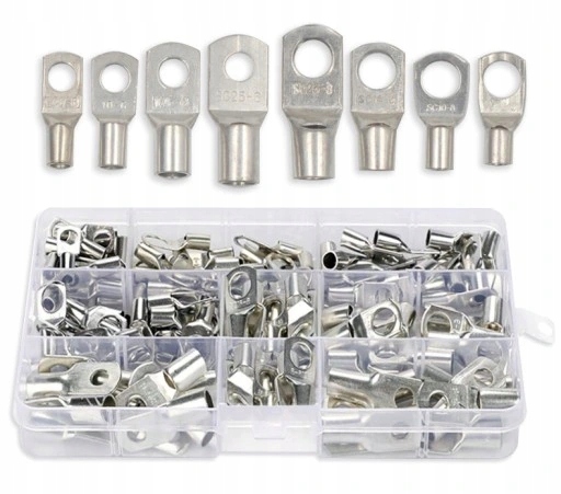 DUŻY ZESTAW KONEKTORY OCZKOWE MIEDZIANE