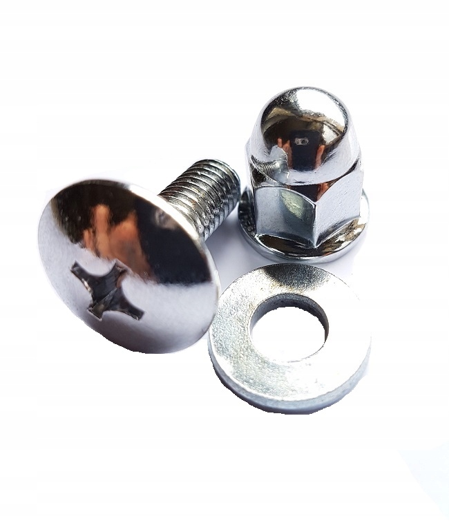 ŚRUBA + NAKRĘTKA M6 MOCOWANIE SZYBY OWIEWKI CHROM