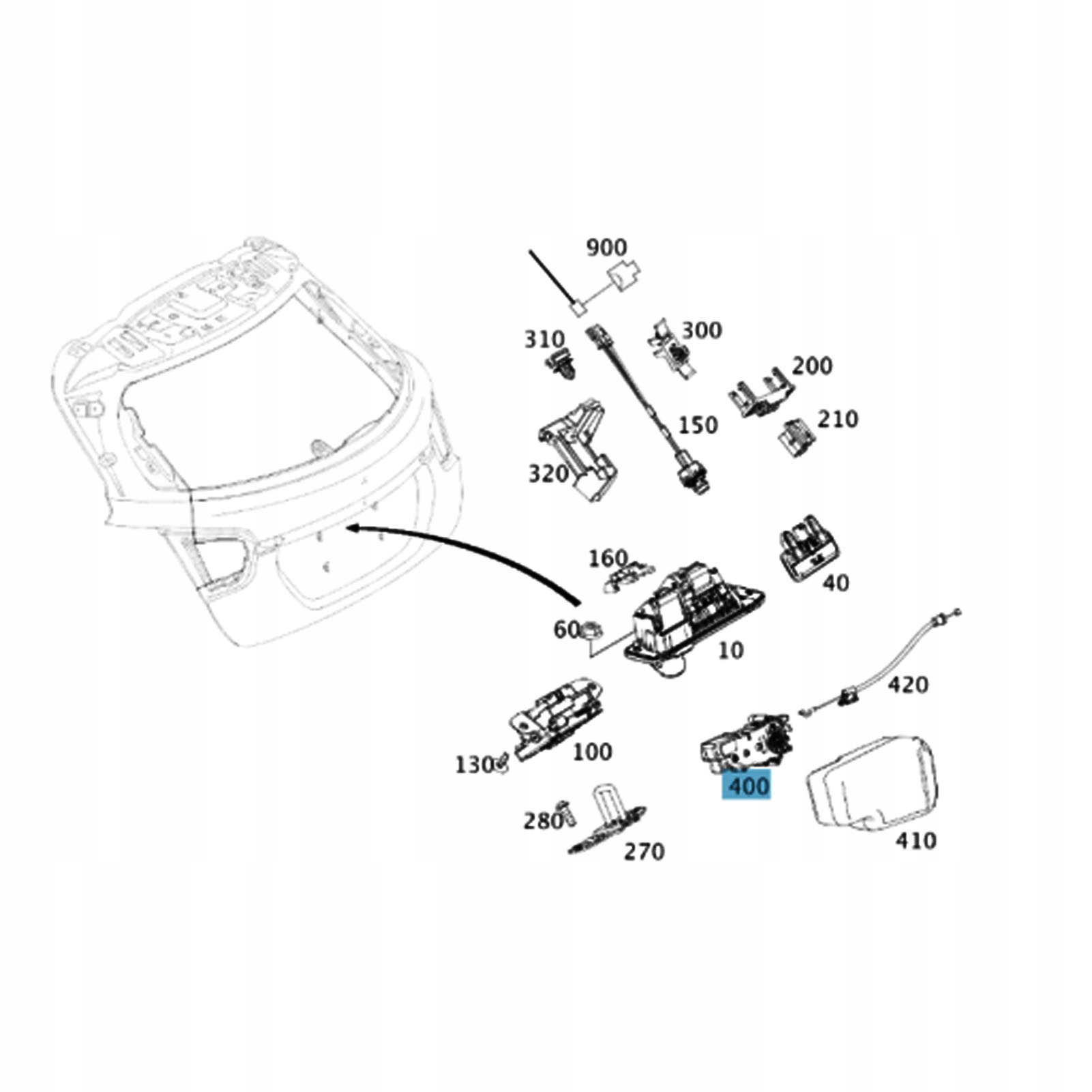SIŁOWNIK ZAMKA ZATRZASKU POKRYWY BAGAŻNIKA A2047500060 DO TESLA MODEL S MOD Stan opakowania oryginalne