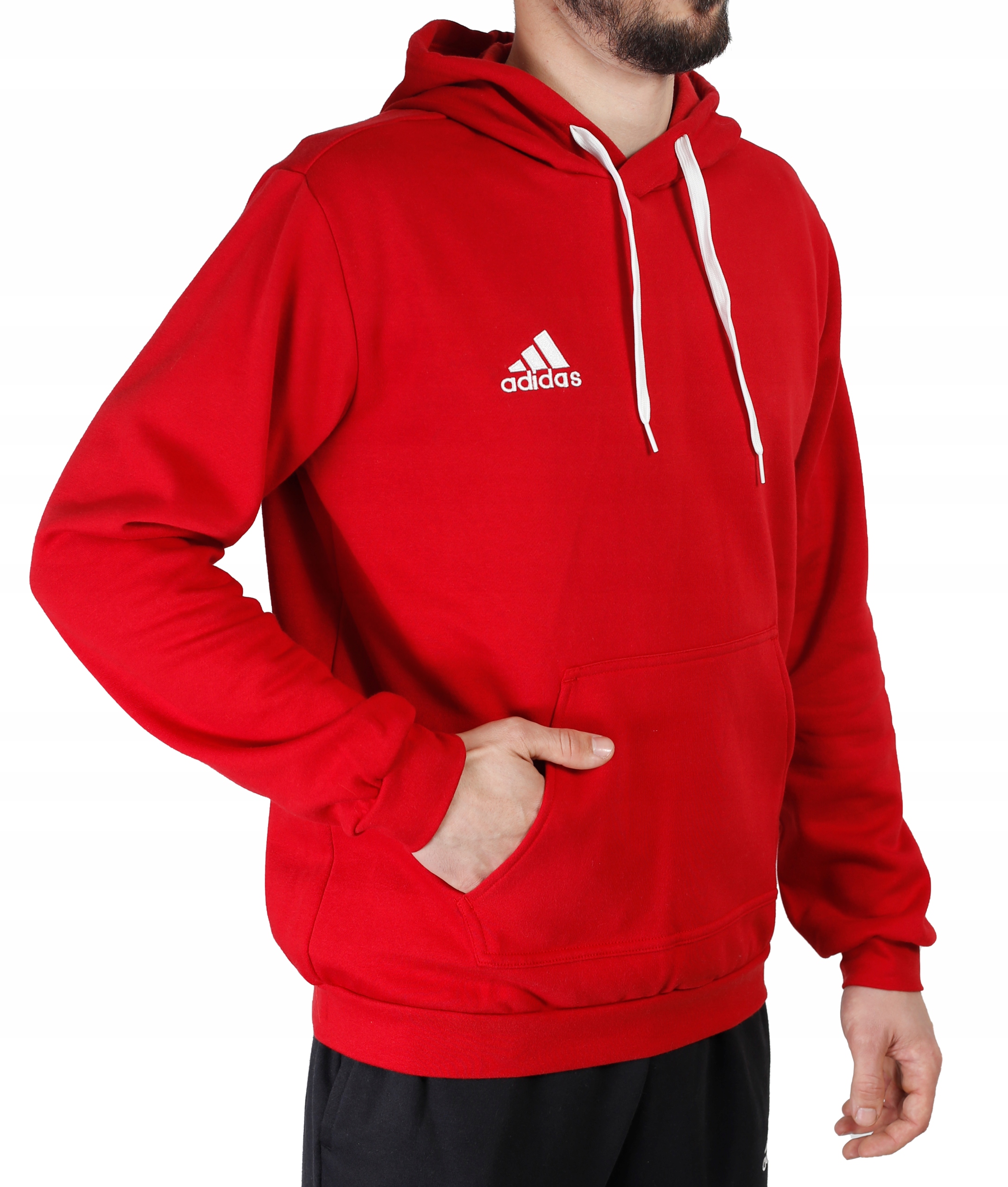 Bluza z kapturem adidas Entrada r.L - czerwona Rozmiar L