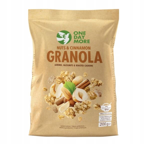 Levně One Day More Granola s ořechy, skořicová