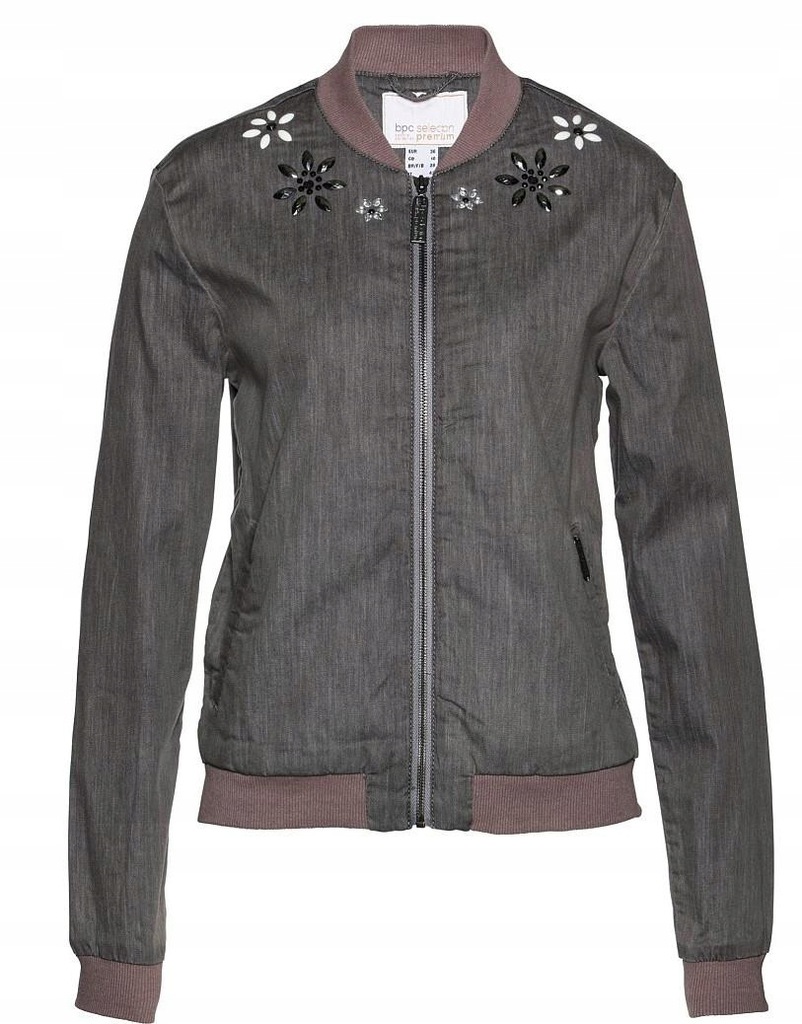 

Jeansowa Kurtka Bomberka Bejsbolówka Z Dżetami S/m