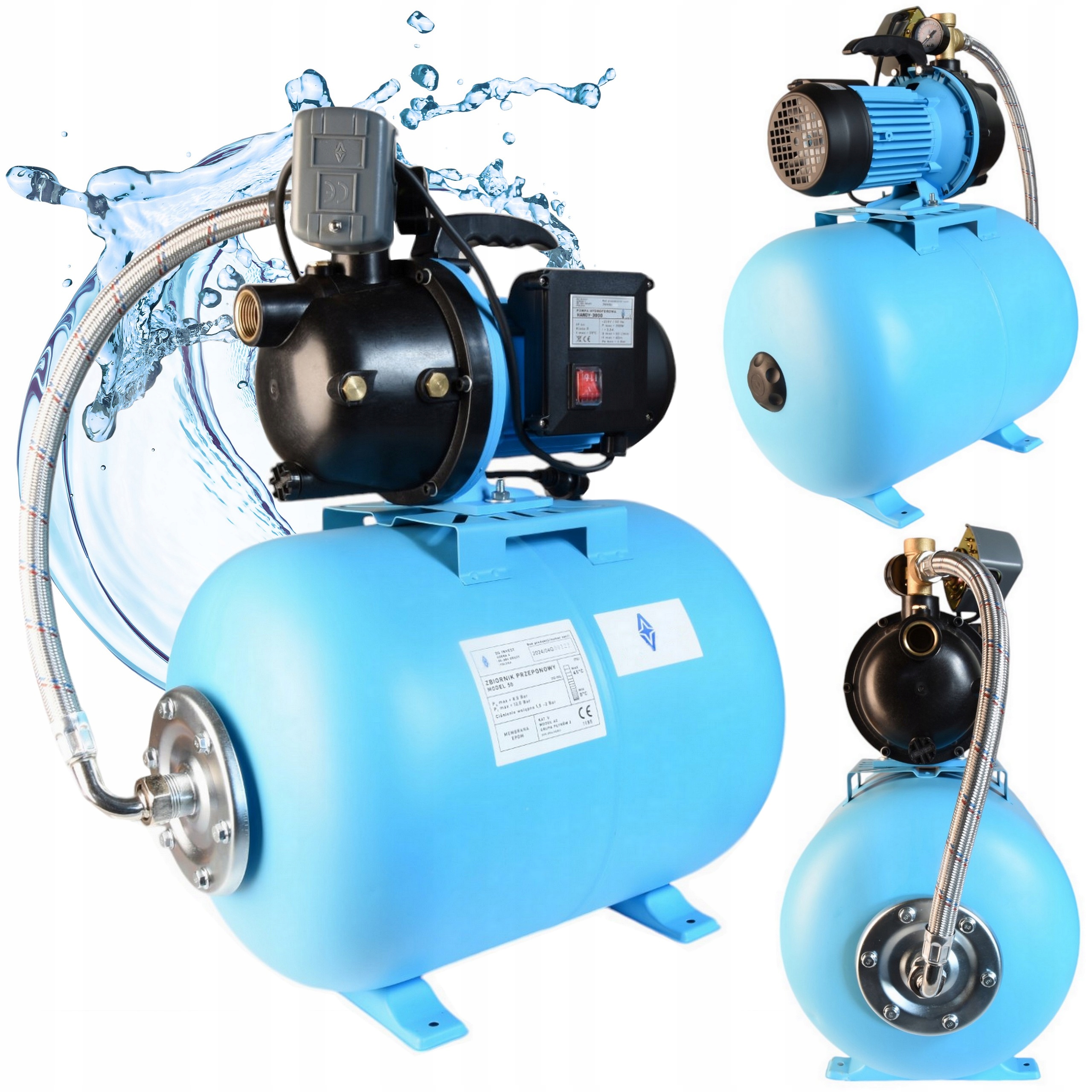 Pumpa Do Domu Na Vodu Záhradná Hydrofor 50L Hydroforová sada 550W Účinná