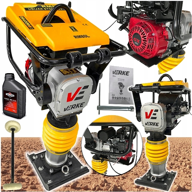 Ubijak Stopowy Skoczek Zagęszczarka Gruntu Stopa Wibracyjna 6,5KM 78KG Olej